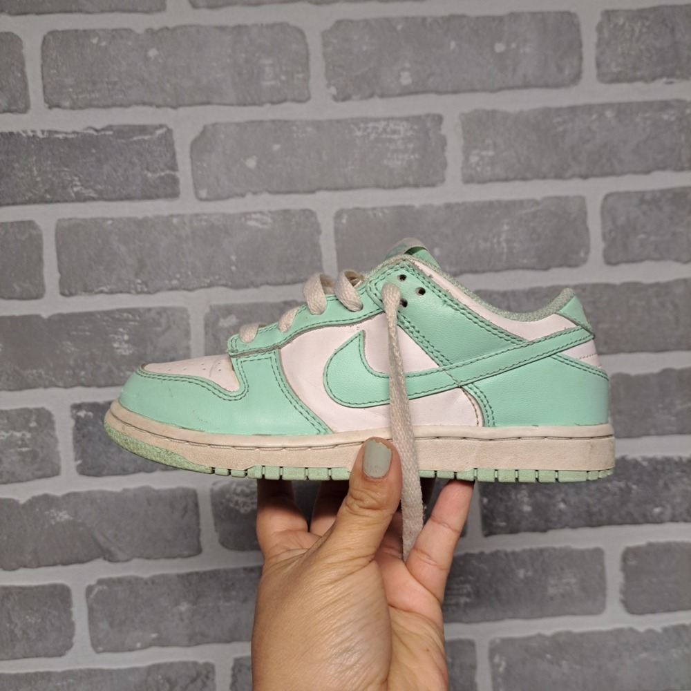 Nike Shoes Dunk Low Mint Foam Teal White Sneakers Size 1Y - Picture 10 of 11